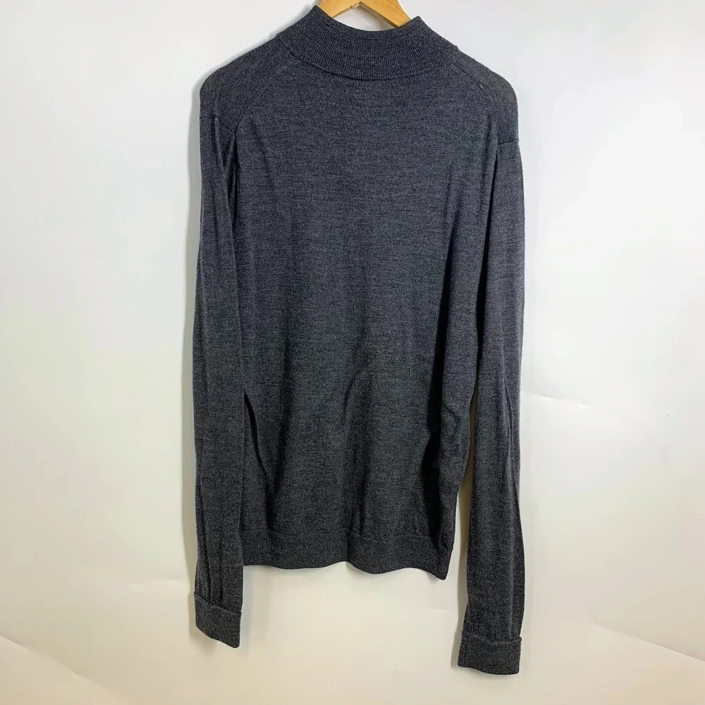 Nordstrom Mens Dark Gray Mock Neck Quarter Zip Long Sleeve Sweater‎